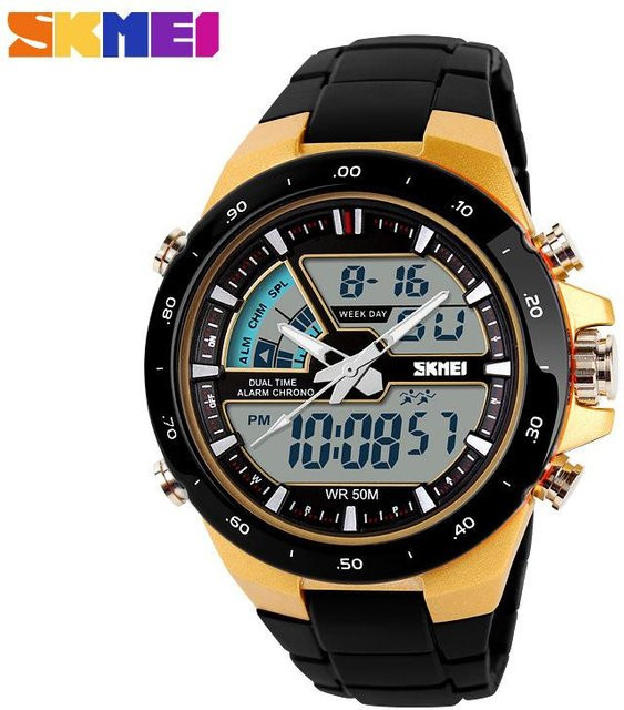 SKMEI Digitaluhr, Kunststoff, grau, Unisex - Bild 1