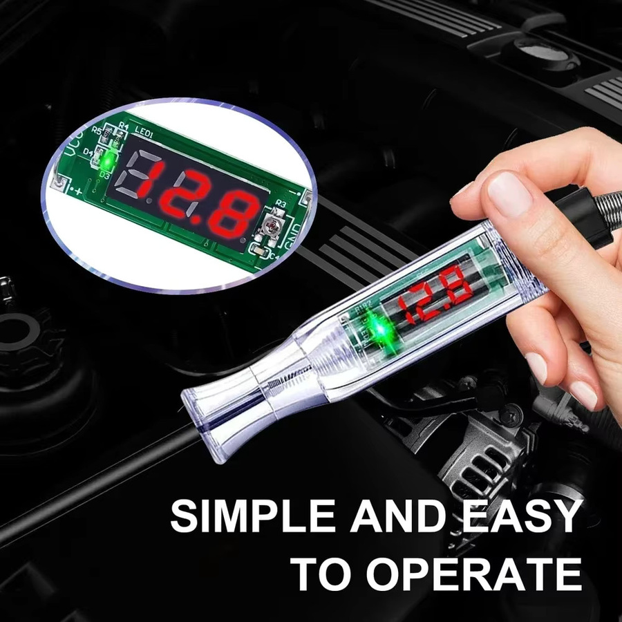 QXNY Digitales Kfz-Stromkreistester Testlicht mit LCD-Display für 5 V bis 90 V DC, geeignet für Limousinen, SUV, Wohnmobile, LKW und Rasenmäher - Bild 2