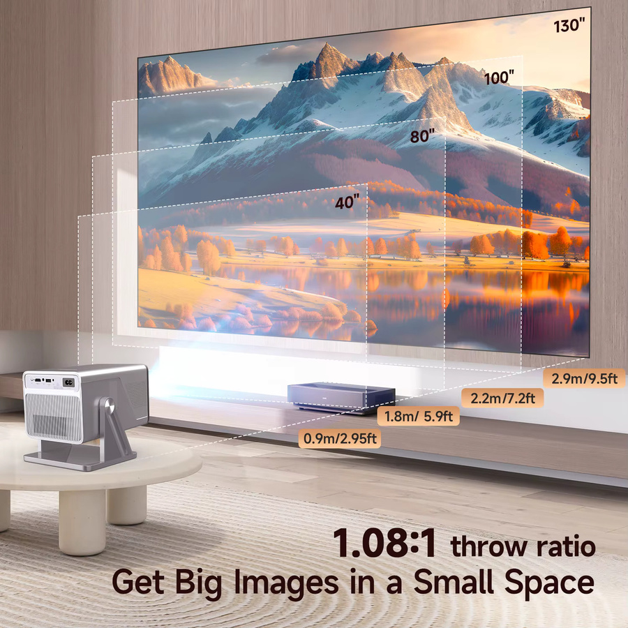 Magcubic X7 Heimkino-Projektor mit 8K Unterstützung, nativer 1080P Auflösung, Autofokus, 1000 ANSI, WiFi 6, Bluetooth 5.4 und Android 14 - Bild 4