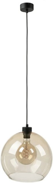 Licht-Erlebnisse Hängelampe mit Kugelschirm aus Rauchglas in Bernstein, Durchmesser: 30 cm, E27 - Bild 1