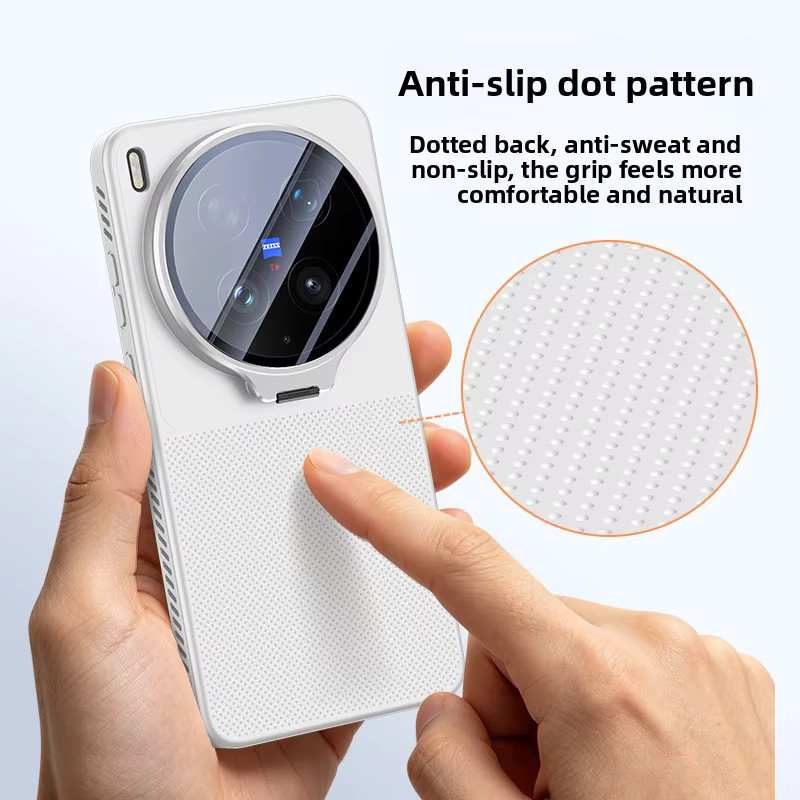 VIVO Schutzhülle aus hartem Silikon mit Wärmeableitung und Linsenständer in Orange für VIVO X300 Ultra, X300, X200 Pro und X300S - Bild 4