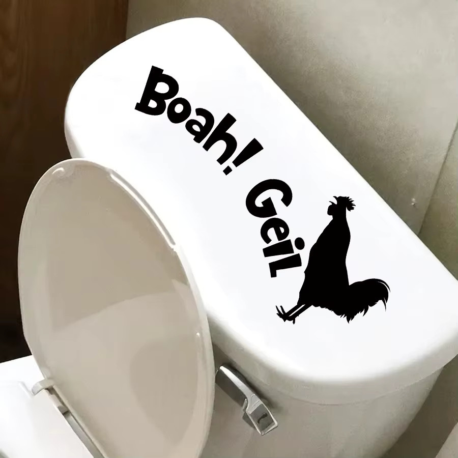 BRUP Selbstklebender Badezimmer-Aufkleber mit Cartoon-Hahn Motiv in Mehrfarbig aus PVC - Bild 2