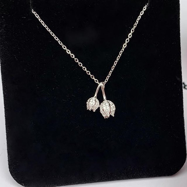 Lucky Star Jewelry Halskette Tulpe, Edelstahl, Damen, grau - Bild 1