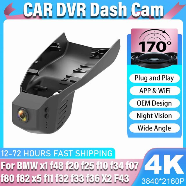 HESHECAM 4K UHD Dashcam Videorekorder für BMW X1 F48 F20 F25 F10 F34 F07 F80 F82 X5 F11 F32 F33 F36 X2 F43 in Schwarz - Bild 1