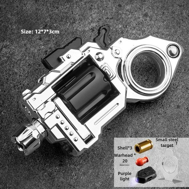 Fashnics Fidget Spinner Revolver, Mini Pistole, Metall, silber - Bild 1