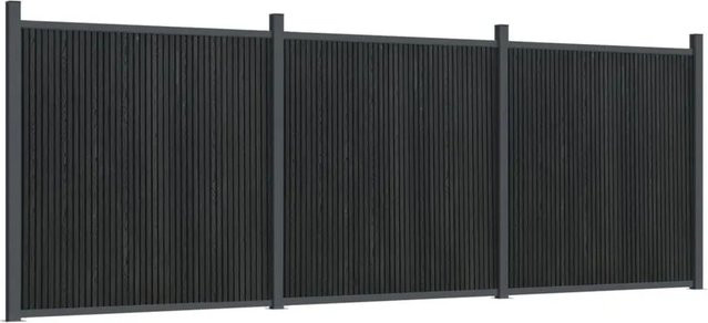 vidaXL Zaunelement aus WPC und Aluminium in Grau, B/H: 526 x 186 cm - Bild 1