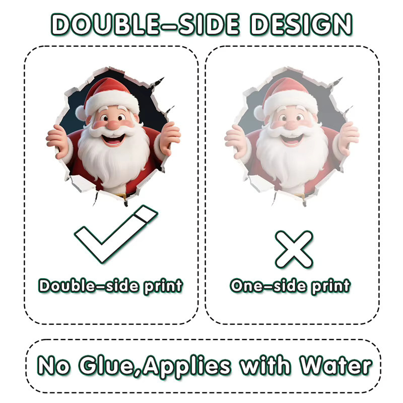ZQNYCY Weihnachts Aufkleber Santa Elch für die Toiletten Dekoration - Bild 3