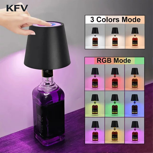 KFV Kabellose LED-Tischlampe mit Touch-Steuerung in Schwarz für Außenbereich und Restaurants - Bild 1