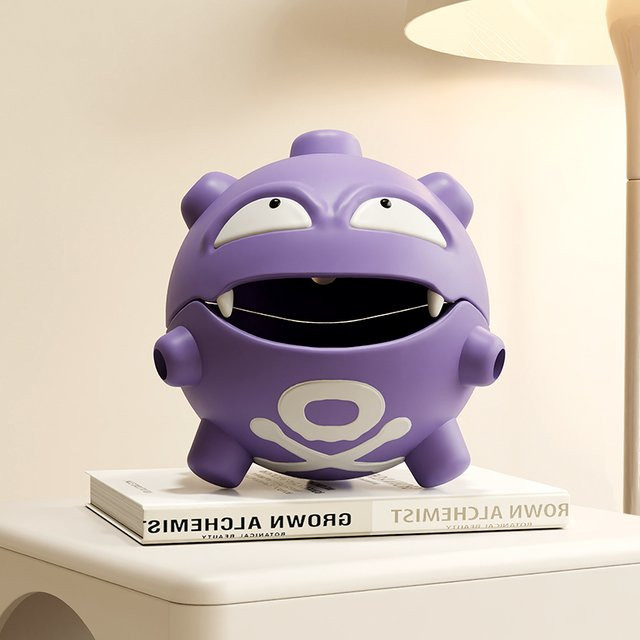 Bandai Pokemon Gengar Räuchergefäß und Aschenbecher mit Abdeckung in Lila aus Sandelholz - Bild 1