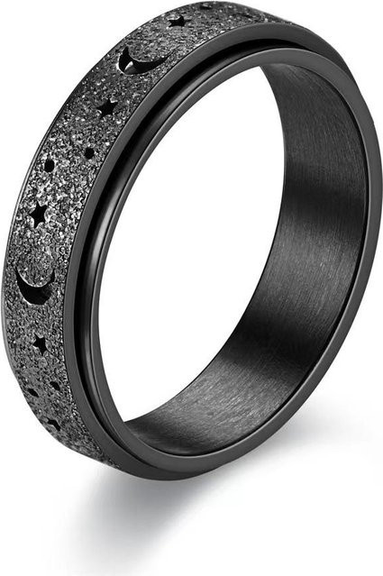 YIRAN Ring, Edelstahl, Regenbogen Mond Stern, Unisex - Bild 1