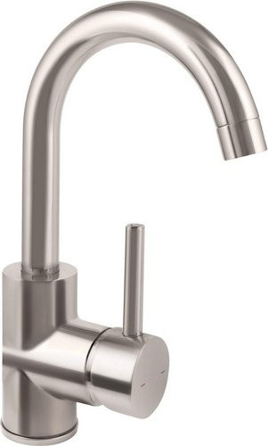 WELLWATER Waschtisch-Einhebelmischer Vicenza in Edelstahloptik aus Zink-Druckguss, silberfarben - Bild 1