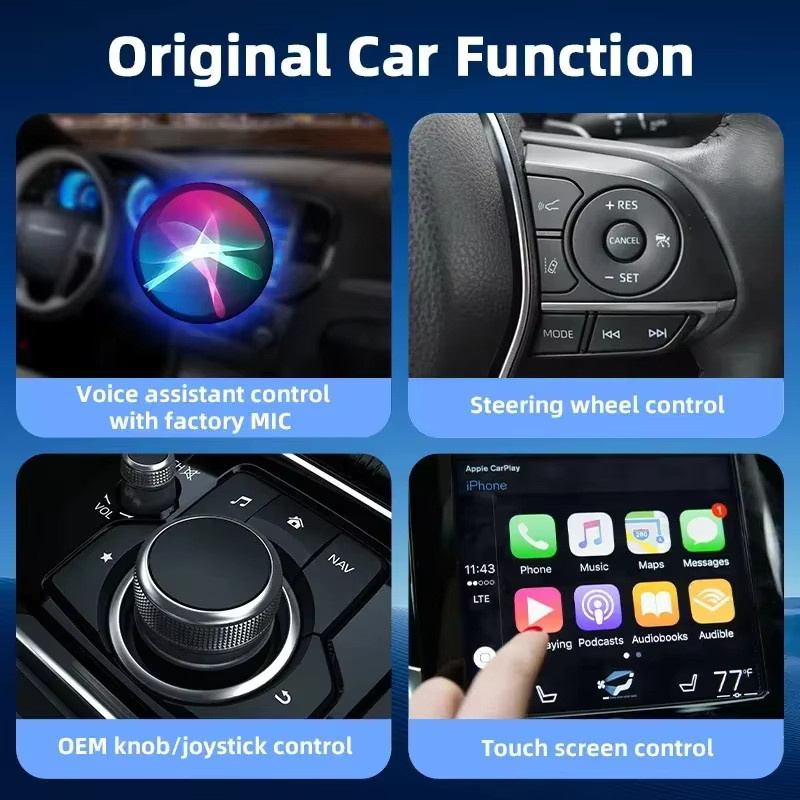 kebidumei 2in1 Wireless CarPlay und Android Auto Adapter Dongle Smart Box in Schwarz - Bild 3