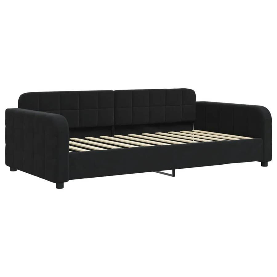 vidaXL Tagesbett in Schwarz mit Samtbezug und Schlaffunktion, B/T/H: 90 x 200 cm - Bild 2
