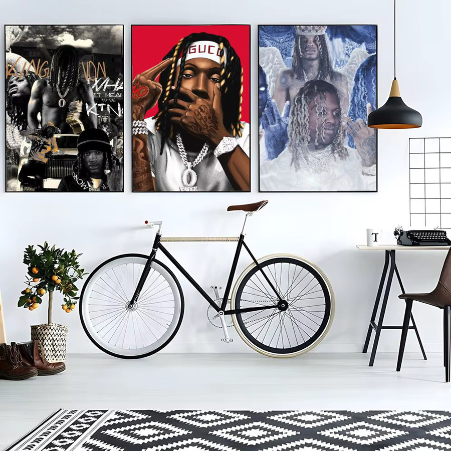 K-King Rapper Wandposter als klebriger Papieraufkleber in Multicolour und Weiß, abstraktes Design für deine Wanddekoration - Bild 2