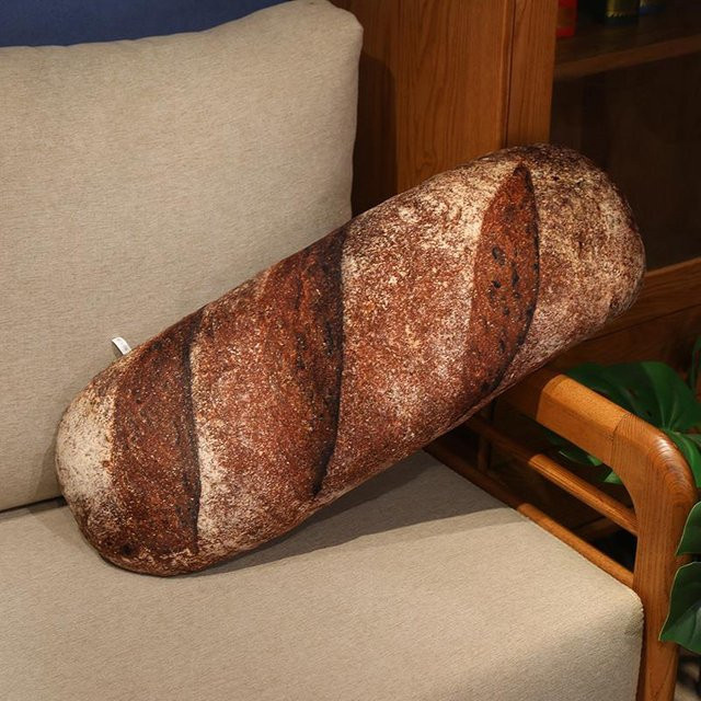 Kawaii Plüsch Brot Kissen von Yiran Health & Beauty in Braun, 70 cm Länge - Bild 1