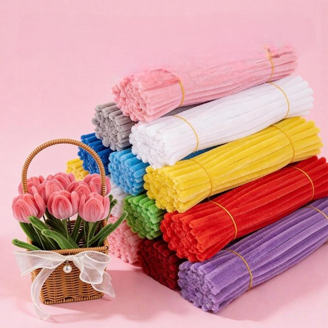 Comfortin Samt-Chenille-Stiele DIY Bastelset, 100 Stück, 30 cm - Bild 1
