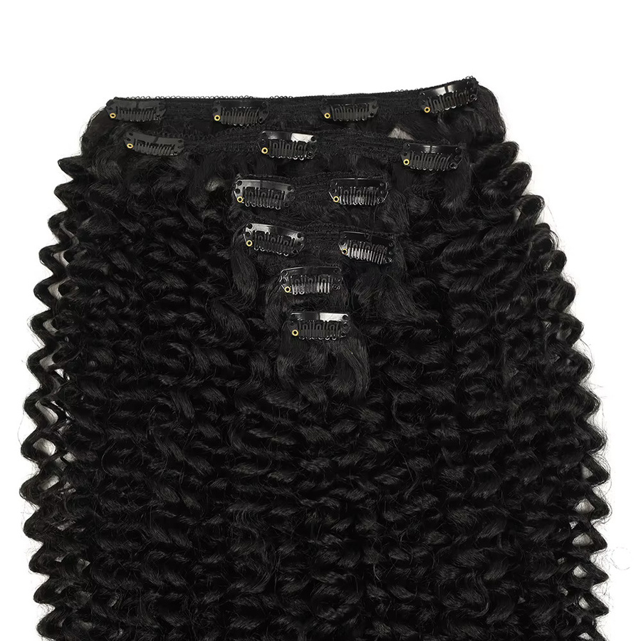 Booming Hair Clip-in-Haarverlängerungen, synthetisch, lockig, 6 Stück, 66 cm, 140 g - Bild 4
