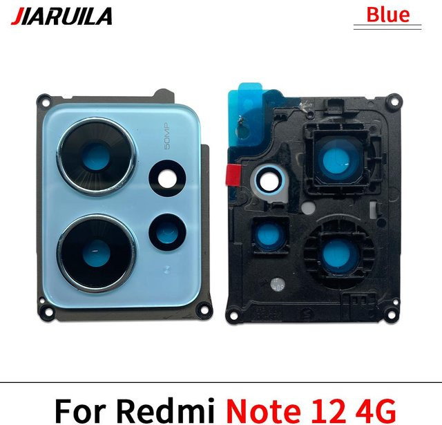 Xiaomi Rückkamera Glaslinsenabdeckung mit Rahmenhalter für Redmi Note 12 13 Pro Plus 5G 4G in Blau - Bild 1