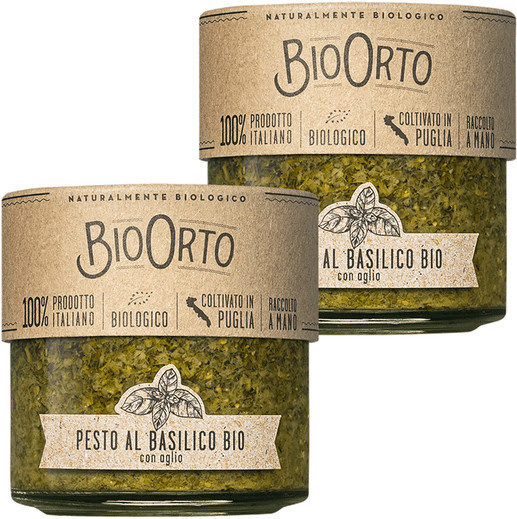 Bio Orto Basilikumpesto mit Knoblauch Bio 2 x 180 g - Bild 1