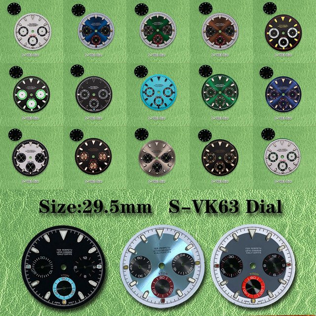Panda-Zifferblatt, weiß, für VK63 Uhrwerk, Uhrenmodifikationszubehör - Bild 1