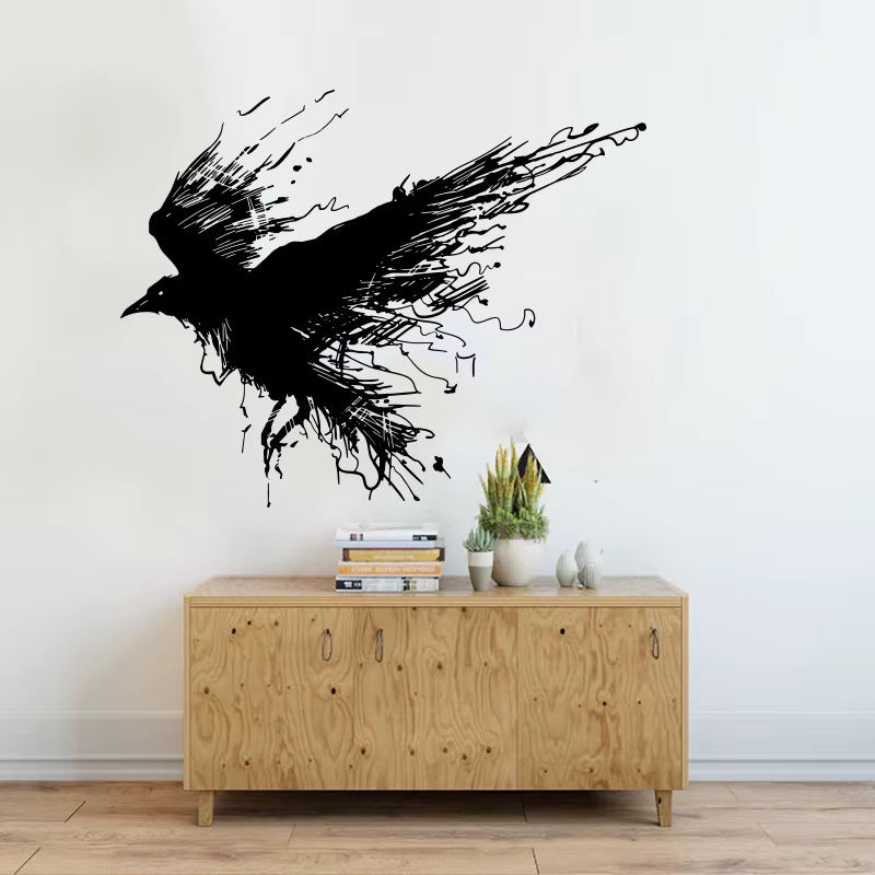 Duruibom Wandtattoo Gotischer Rabe in Schwarz und Braun für Wohnzimmer und Spielzimmer - Bild 2