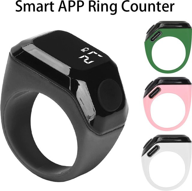Aideepen Tragbarer Digitaler Zählring mit Smart-App und Bluetooth, Weiß, Unisex - Bild 1