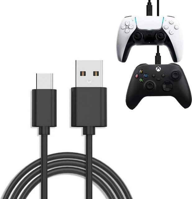 TECTINTER USB-C Hochgeschwindigkeits-Ladekabel in Schwarz für Nintendo Switch, OLED, Lite, PS5-Controller, Xbox-Serie und Smartphones - Bild 1