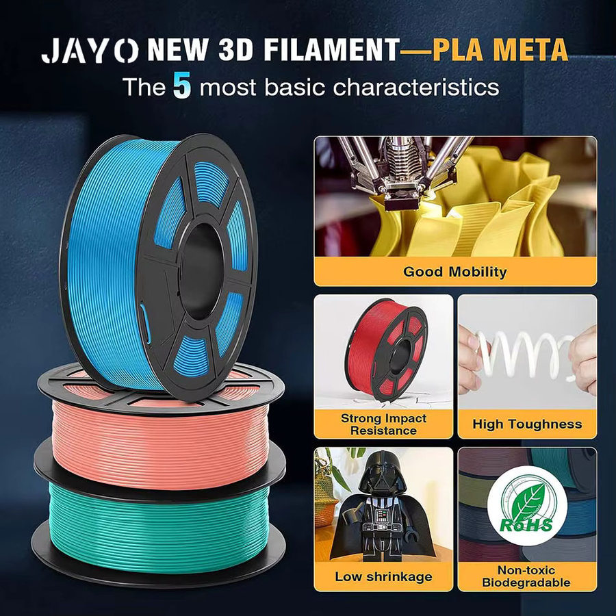 JAYO 3D-Filament Set für FDM-Drucker, 10 Rollen Multicolour PLA, Durchmesser: 1,75 mm, Gesamtgewicht: 1,1 kg - Bild 3
