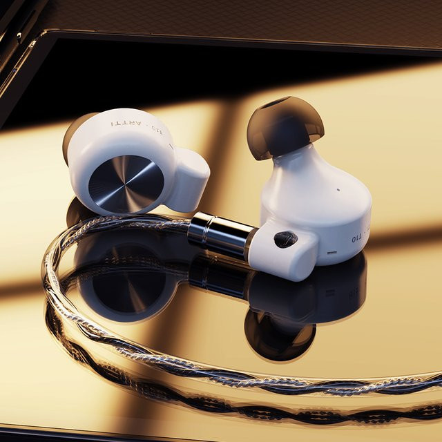ARTTI T10 R1 R2 In-Ear HiFi Monitore mit 14,2 mm Planar Driver und Texturierter Bass, Weiß, 3,5 mm Anschluss - Bild 1