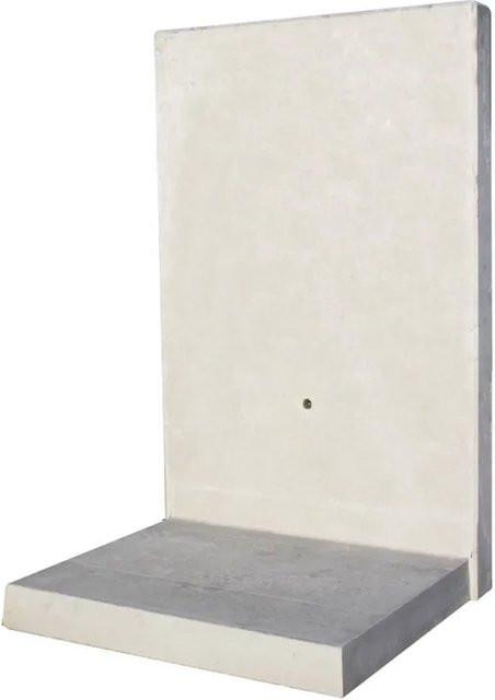 Diephaus L-Stein bewehrt Grau Beton B: 155 cm, H: 85 cm, T: 100 cm, Tiefe: 8 cm - Bild 1