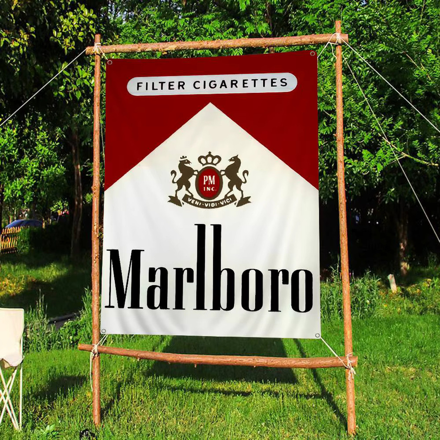 Potdemiel Retro Marken-Banner Marlboro im Vintage-Stil, rot, Textil, 70 x 50 cm - Bild 6