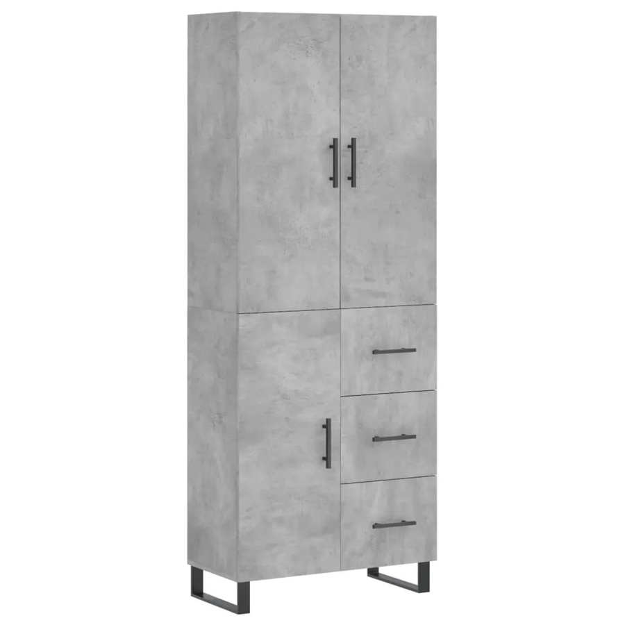 vidaXL Highboard Betongrau aus Holzwerkstoff und Metall B/T/H: 69,5 x 34 x 180 cm - Bild 2