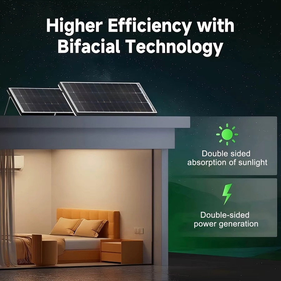 JINGYANGPV 2 Stück Bifaziale Monokristalline Solarmodule 120W 12V Hocheffiziente Doppelseitige Solarmodule IP67 Wasserdicht für Wohnmobil Camper Van Boot und Yacht - Bild 5