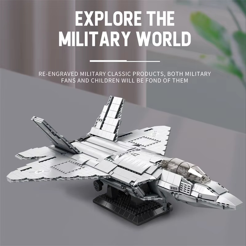 AMAZINGBLOKS F-22 Stealth Fighter, Baukasten, 1729 Teile - Bild 5