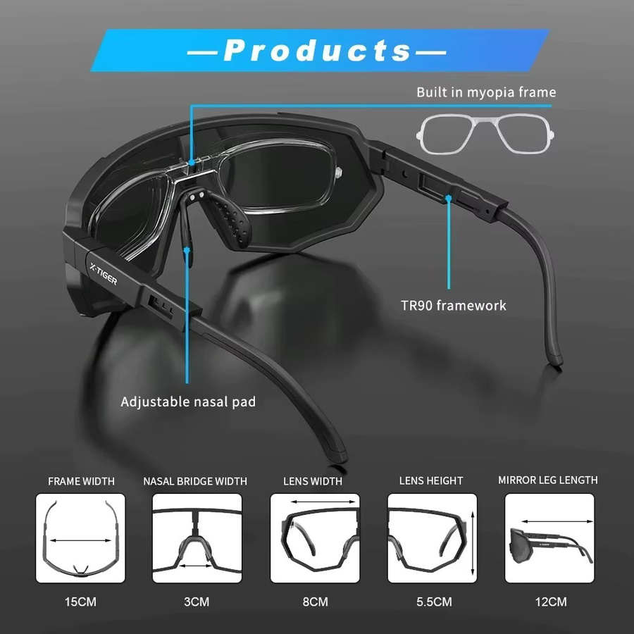 X-TIGER Sonnenbrille, polarisiert, Vollrand, Kunststoff, Unisex - Bild 5