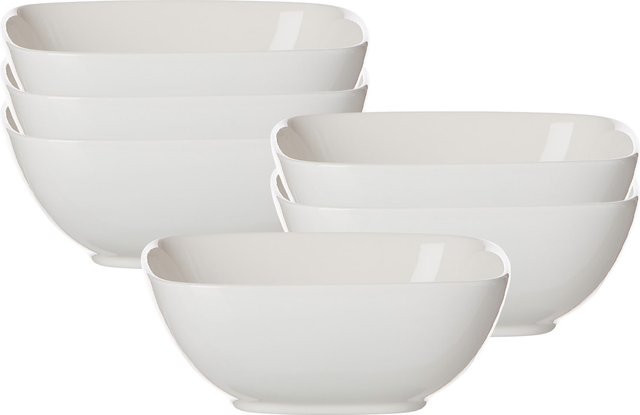Ritzenhoff & Breker Beilagenschalen Arena aus Porzellan, 6er Set, transparent/weiß, Durchmesser: 16 cm - Bild 1