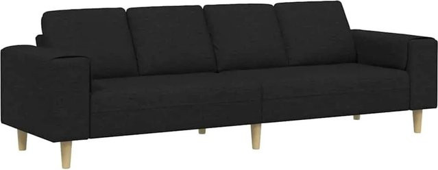 vidaXL Wohnzimmer Couch Modern Schwarz B/T/H: 250 x 77 x 76 cm - Bild 1