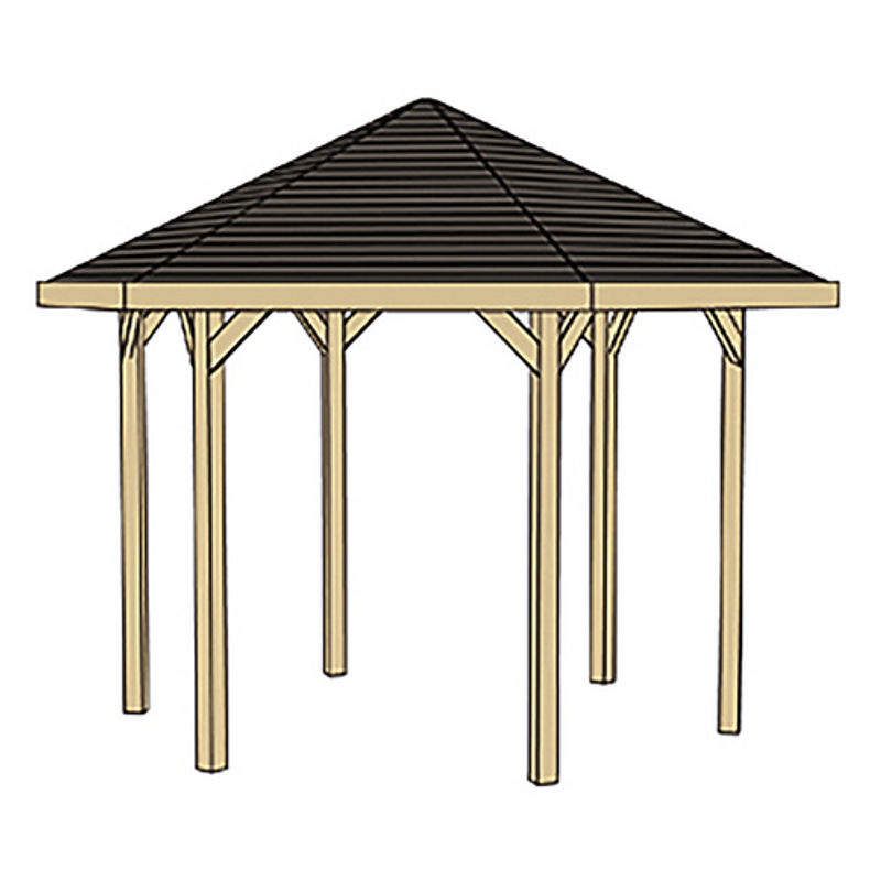 WEKA Sitzlaube Pavillon Sparset mit Zeltdach in Beige, B/T: 399 x 461 cm - Bild 2