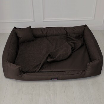 Tierlando GOOFY Orthopädisches Hundebett aus Polyester mit Matratzenschoner, braun, B: 160 cm, T: 110 cm, H: 25 cm - Bild 3