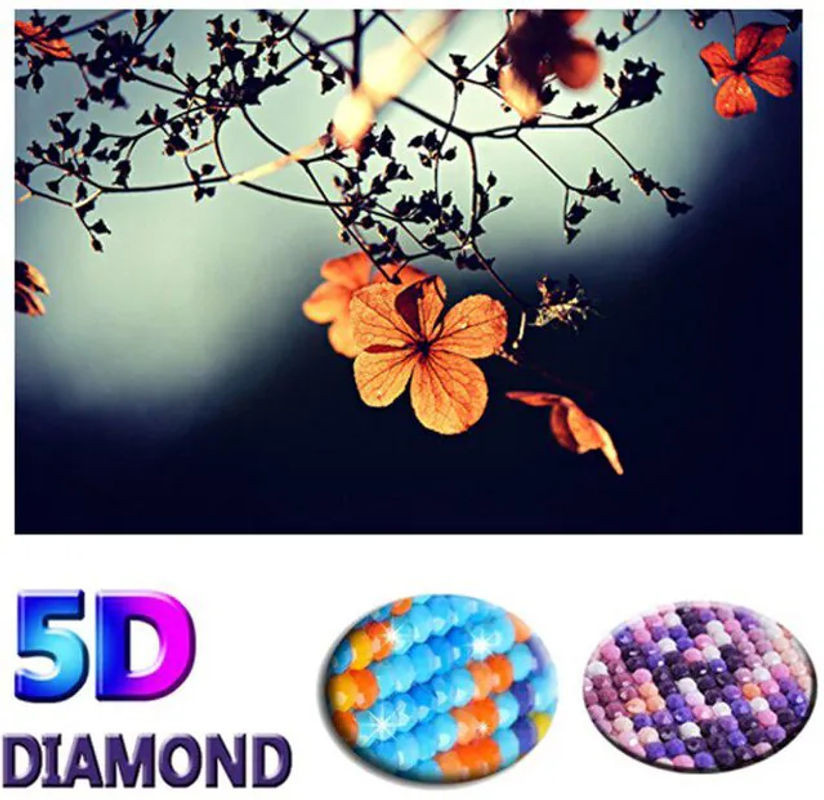 FIYO Diamond Painting 5D Herbstlandschaft mit runden Perlen, Mehrfarbig, B: 30 cm, H: 20 cm - Bild 1