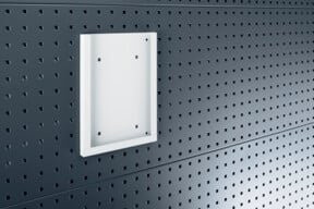 bott Prospekthalter A4 für Lochplatten in Weiß, B: 224 mm, T: 20 mm, H: 302 mm - Bild 1