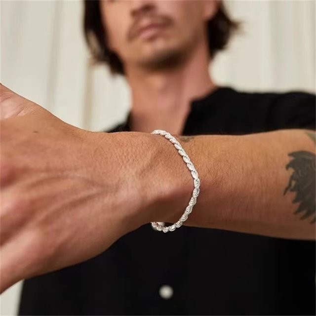 Armband Edelstahl, Silber, Twist, Unisex - Bild 1