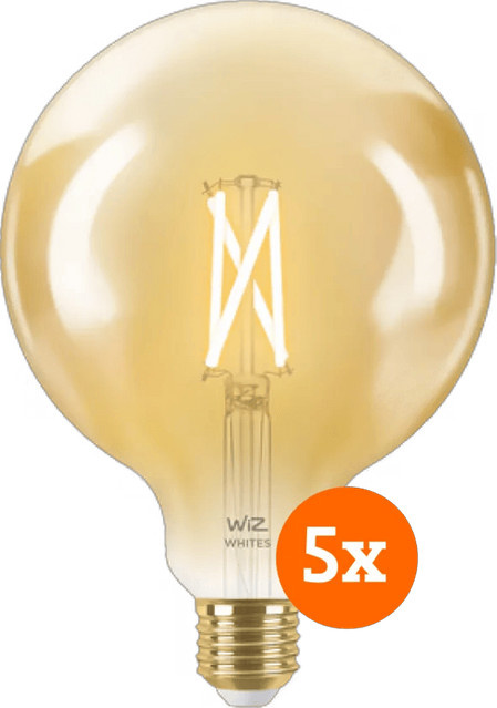 WiZ Smarte LED Filamentlampe Globe XL im 5er-Pack, E27, transparent, warmweiß bis kaltweißes Licht (CCT) mit WLAN und Bluetooth - Bild 1