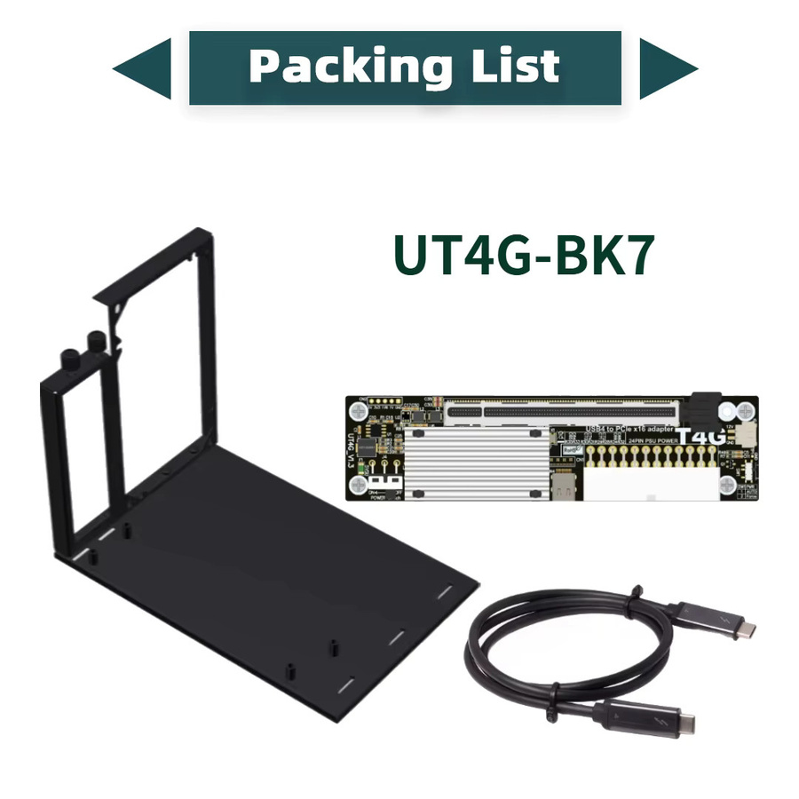 ADT-Link UT4G USB4 zu PCIe 4.0 x4 eGPU-Adapter für Thunderbolt 3/4, Schwarz - Bild 5