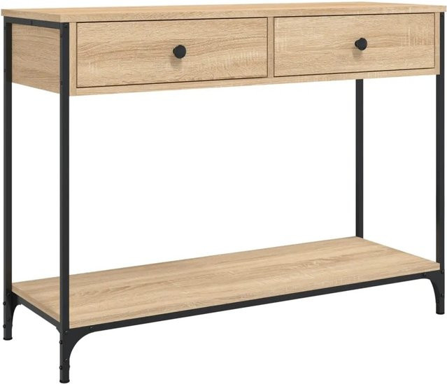vidaXL Konsolentisch Sonoma-Eiche aus Holzwerkstoff und Metall, B/T/H: 100 x 34,5 x 75 cm - Bild 1