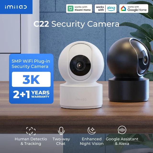 IMILAB C22 3K Sicherheits-Innenkamera mit 360° Überwachung, Farbnachtsicht und KI-Erkennung für Baby- und Haustierüberwachung via WiFi6 - Bild 1