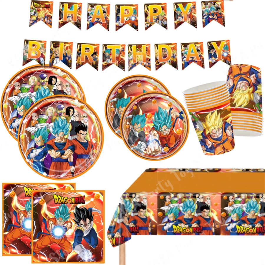 TAKARA TOMY Dragon Ball Son Goku Party Dekoration, Luftballons, Pappteller, Serviette, Tasse - Bild 3