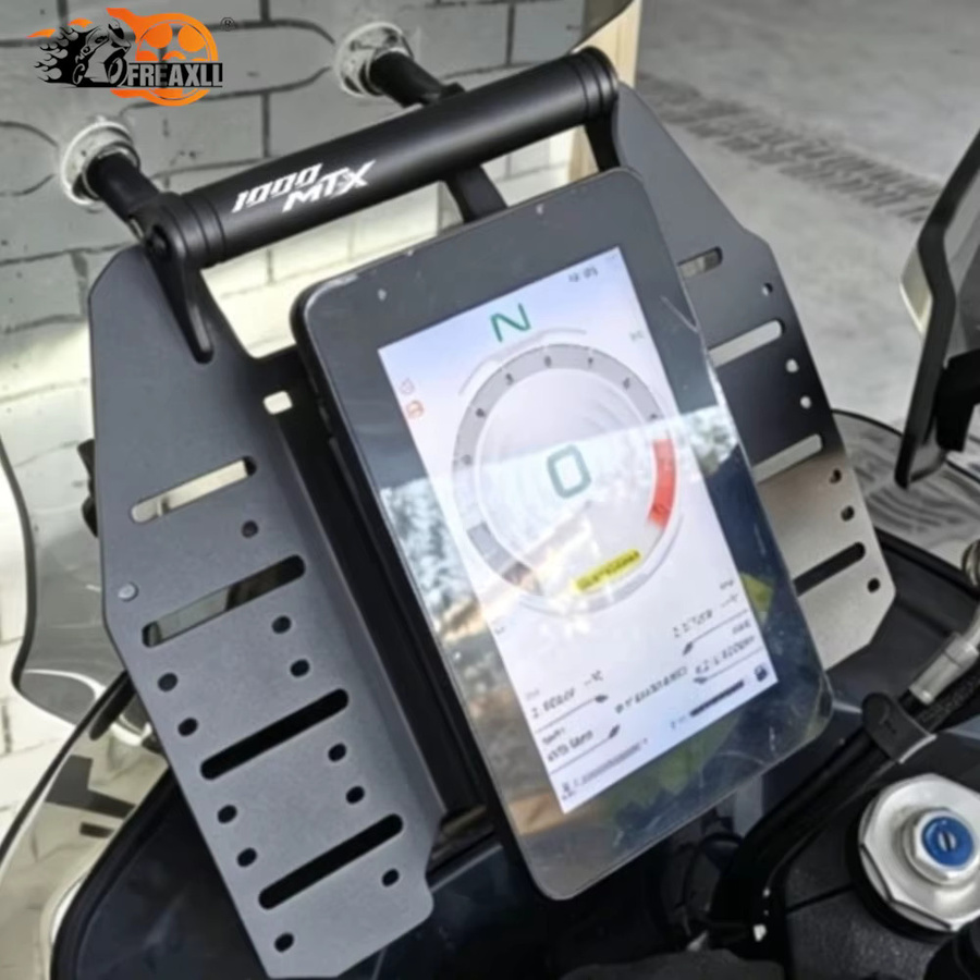 FREAXLL Handy- und GPS-Navigationshalterung mit Verlängerungsstange für CFMOTO 1000MT-X, Schwarz - Bild 2