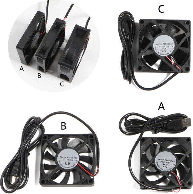 OOTDTY USB-Lüfter CPU-Kühler 5V Schwarz für Computer und Server, leise Kühlung mit 2008-2010 U/min - Bild 1