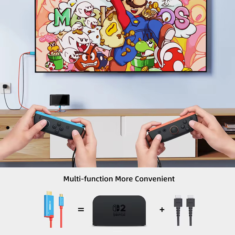 CABLETIME USB-C auf HDMI Adapter mit 4K 144Hz und PD 100W Ladefunktion in Blau für Nintendo Switch und PS5/PS4 - Bild 3
